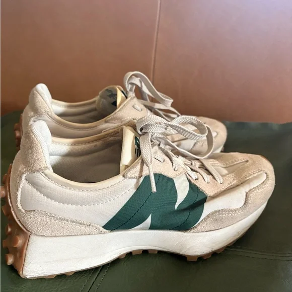 New Balance Beige and Green Women's Sneakers - Picture 2 of 7